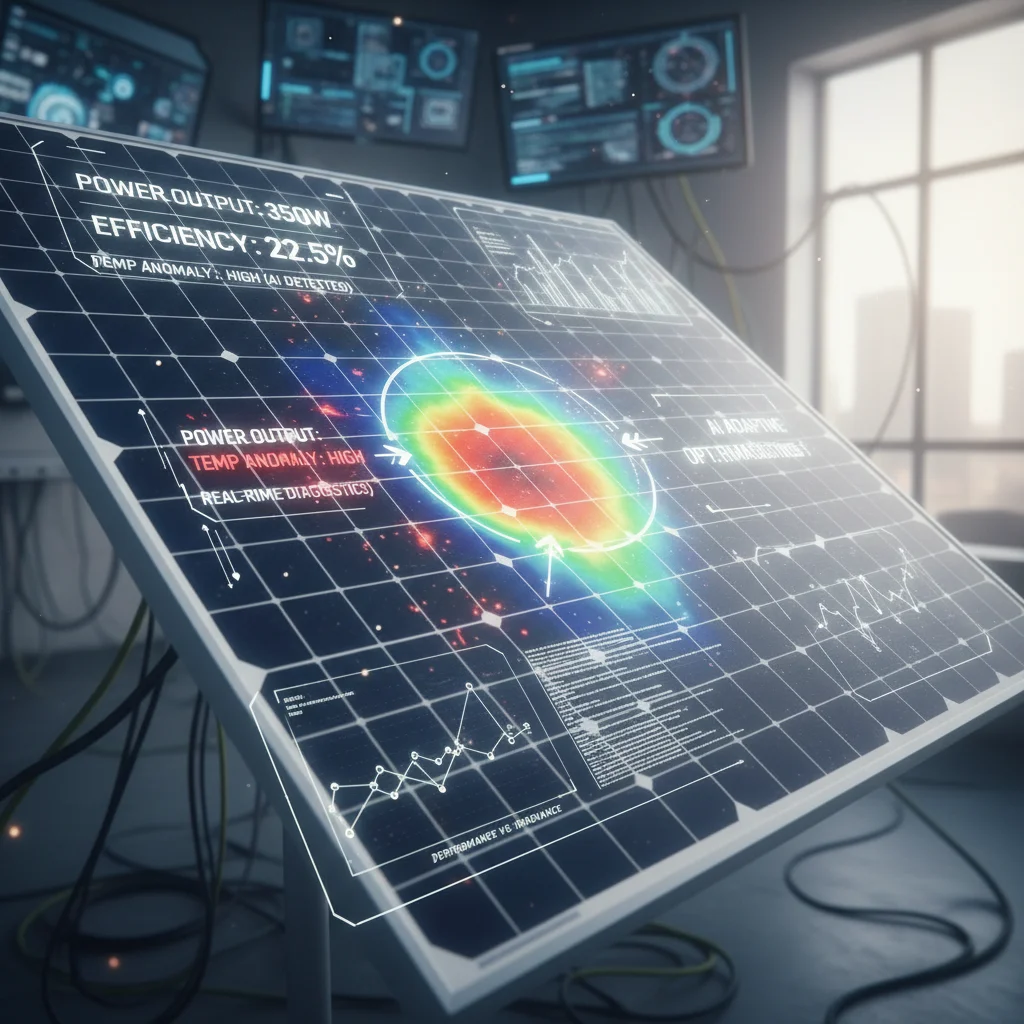 AI monitoring solar panel performance with real-time anomaly detection.