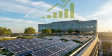 Commercial Solar PPA Structures: Trends & 10-Year Agreements Solar panels on a commercial building roof, symbolizing renewable energy and business savings.