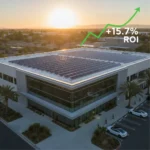 2026 Commercial Solar ITC: 30% Tax Credit Deep Dive for Businesses Commercial building with solar panels on roof, representing 2026 solar tax credit benefits