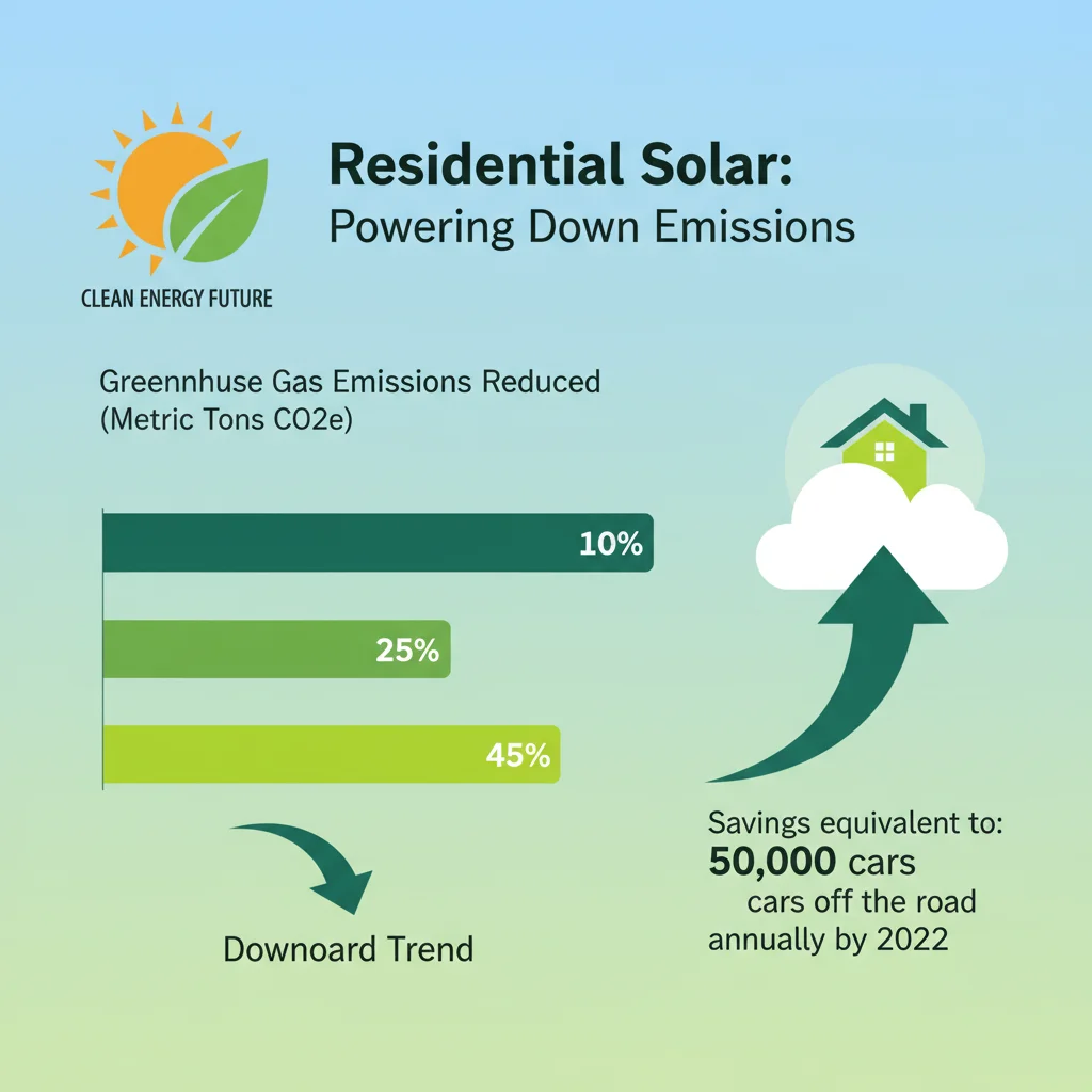 Infographic showing greenhouse gas emission reduction from residential solar