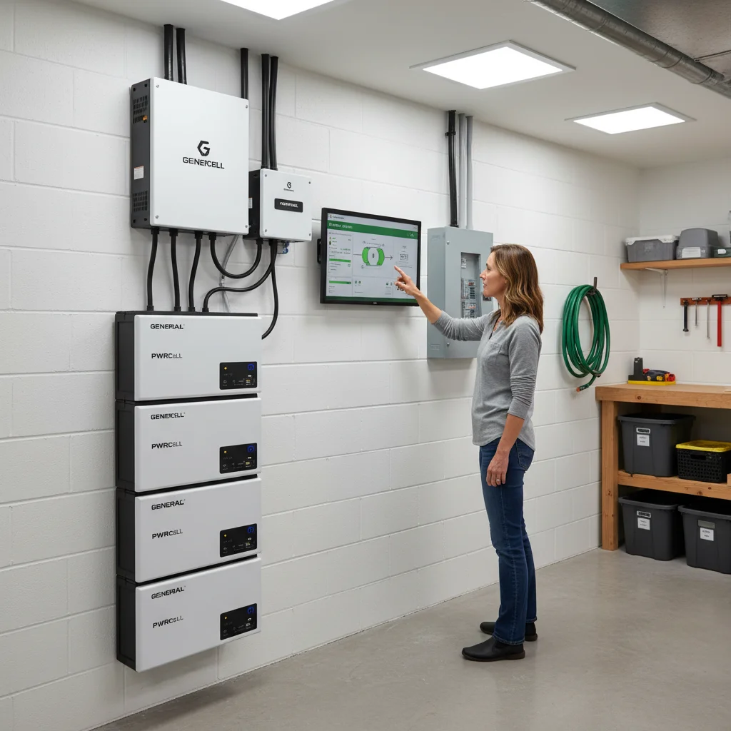 Generac PWRcell battery system in a home utility room