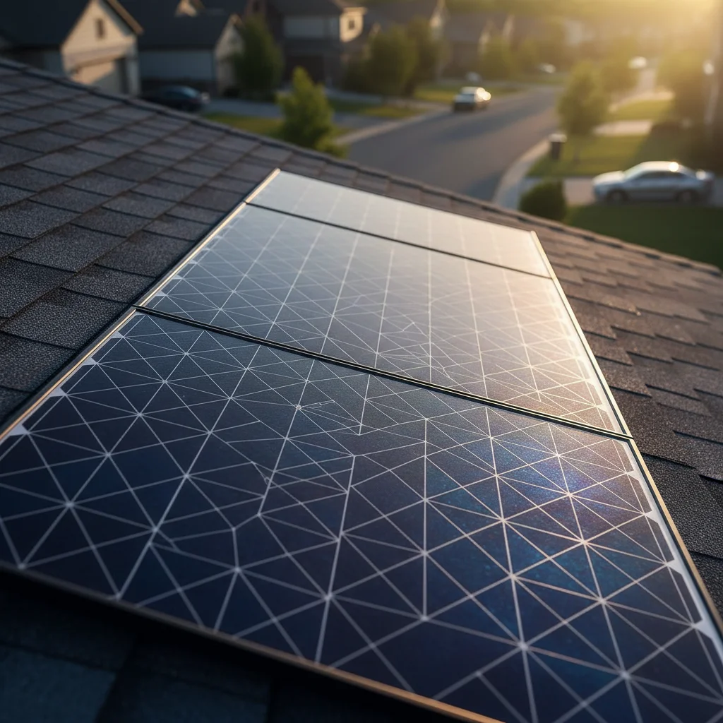 Close-up of high-efficiency, aesthetically integrated solar panel