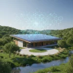 Modern home with advanced solar panels and smart energy integration