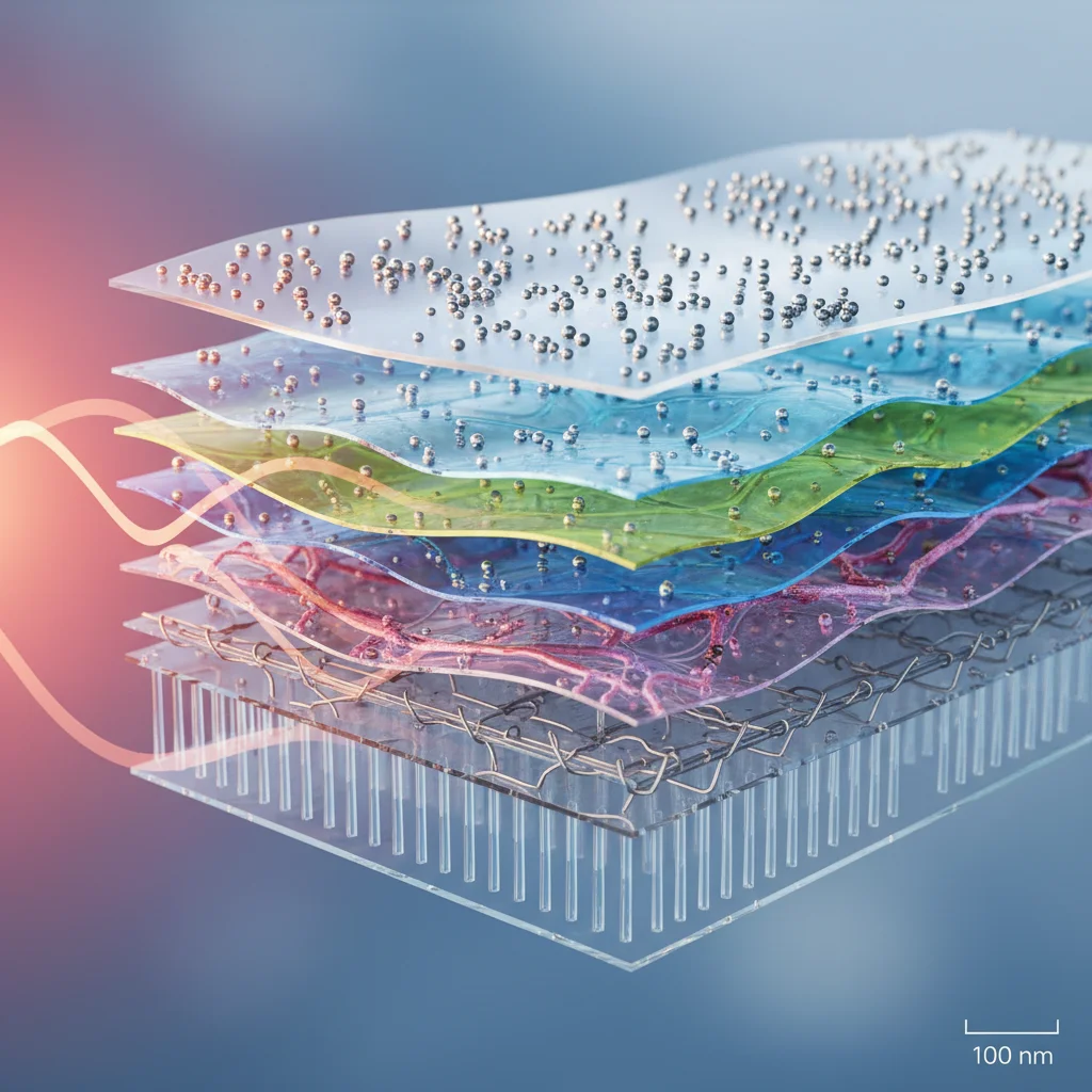 Microscopic view of advanced multi-layered window film structure