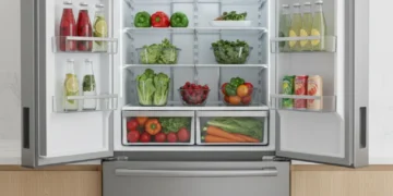 Modern refrigerator with optimal temperature settings for energy saving