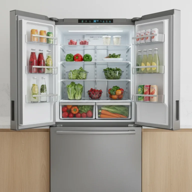 Modern refrigerator with optimal temperature settings for energy saving
