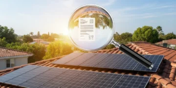 Residential solar panels on a rooftop under clear skies, symbolizing secure investment and long-term energy production.