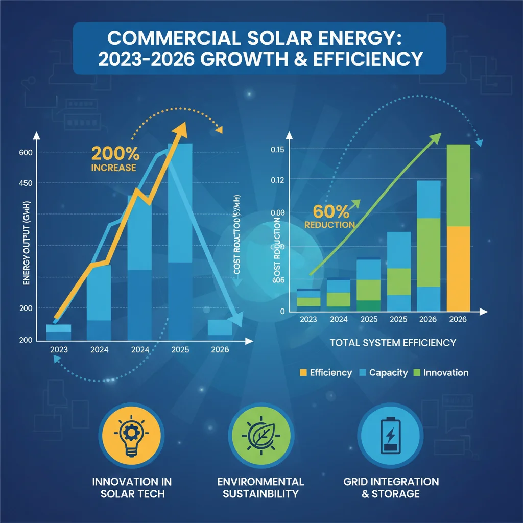 Infographic showing commercial solar efficiency growth projections