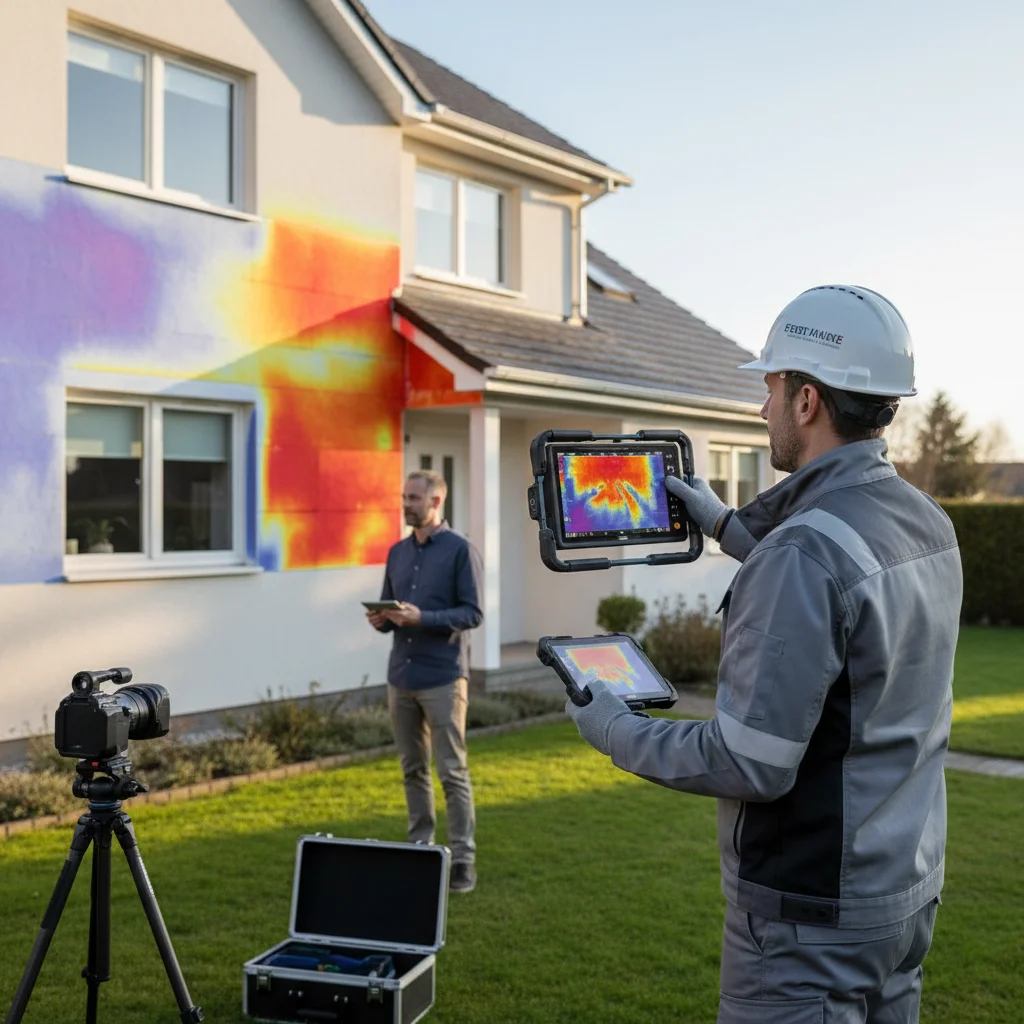 Energy auditor using thermal camera for home inspection