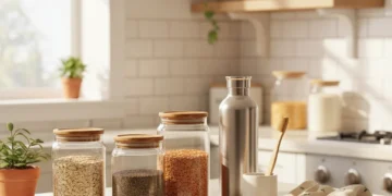 Zero waste kitchen with reusable items