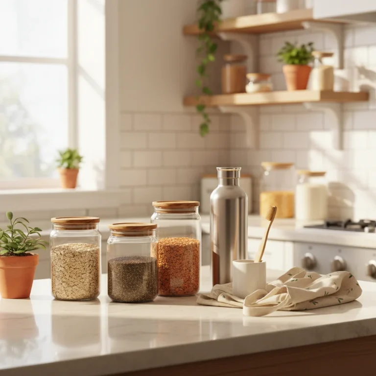 Zero waste kitchen with reusable items